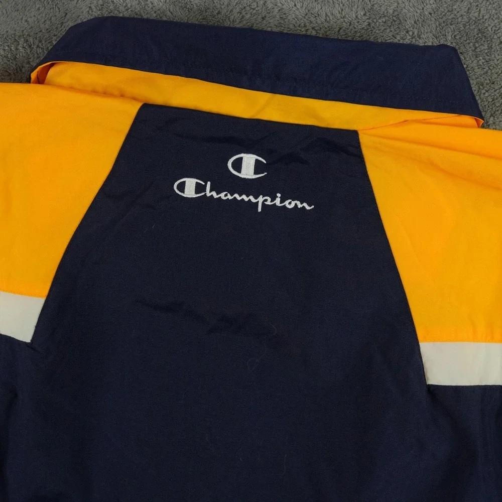 NWT Champion Windbreaker Jacket Mens 3XL Navy Gold White Colorblock Vented‎ Y2K